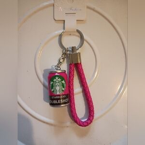 Pink Braided Strap Doubleshot Can Keyring